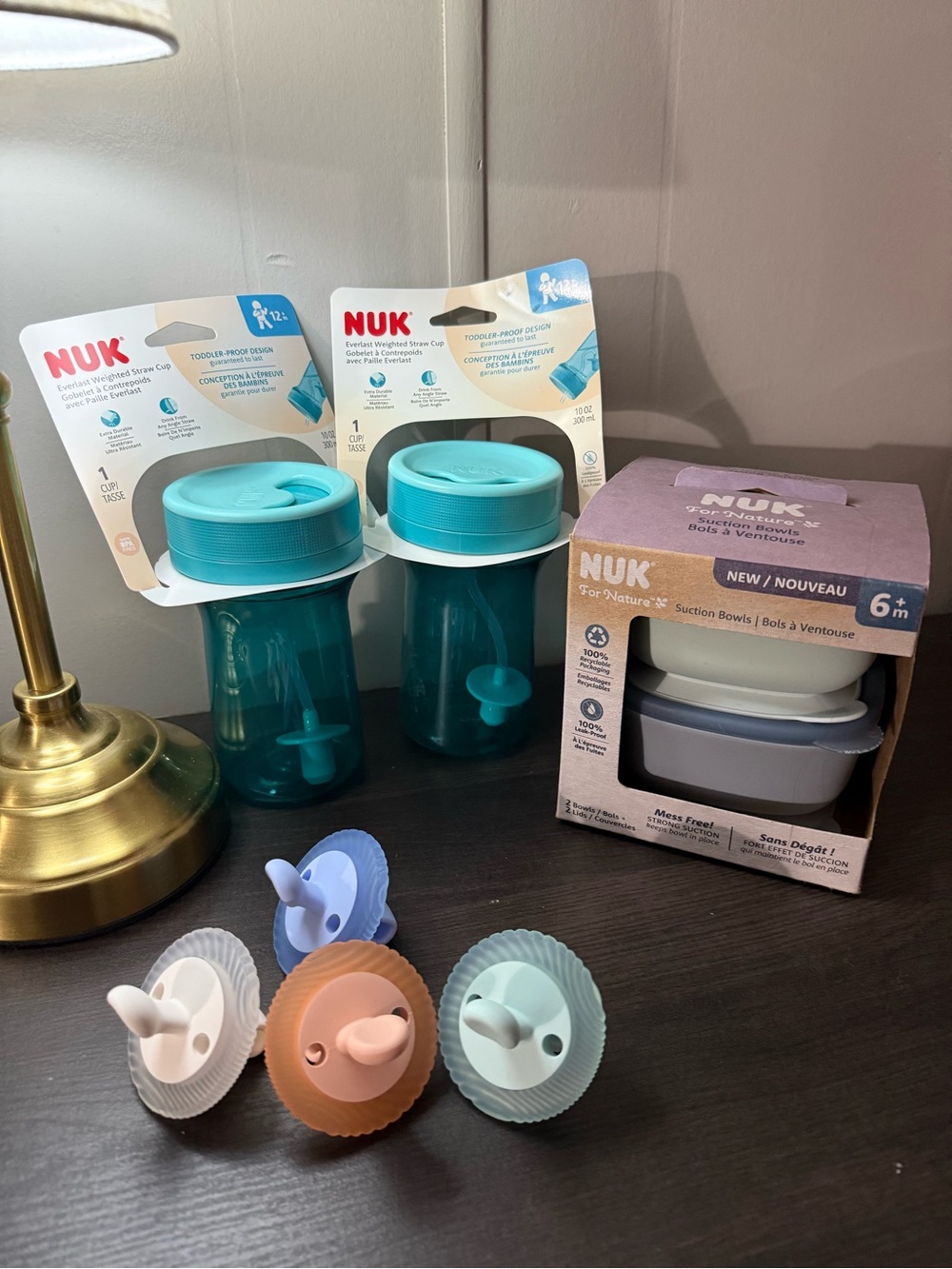 🎀 Set of pacifier, Staw Cups & Suction Bowls